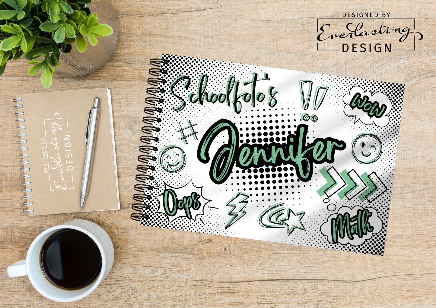 Schoolfotoboek Graffiti School - A4 liggend - GEPERSONALISEERD