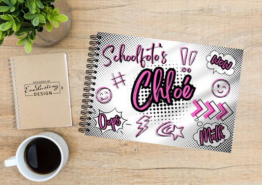 Schoolfotoboek Graffiti School - A4 liggend - GEPERSONALISEERD