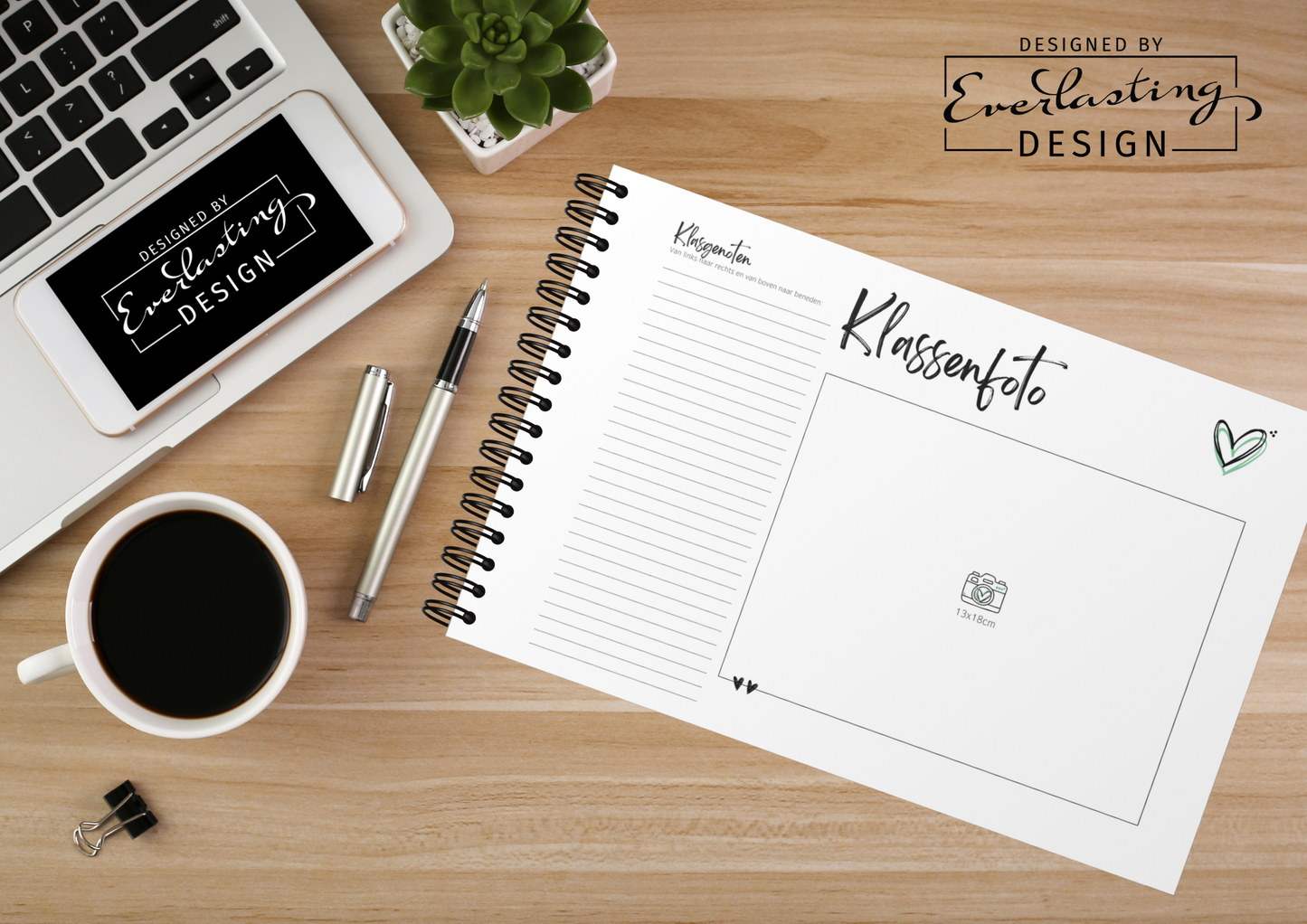 Schoolfotoboek Graffiti Hearts - A4 liggend - GEPERSONALISEERD