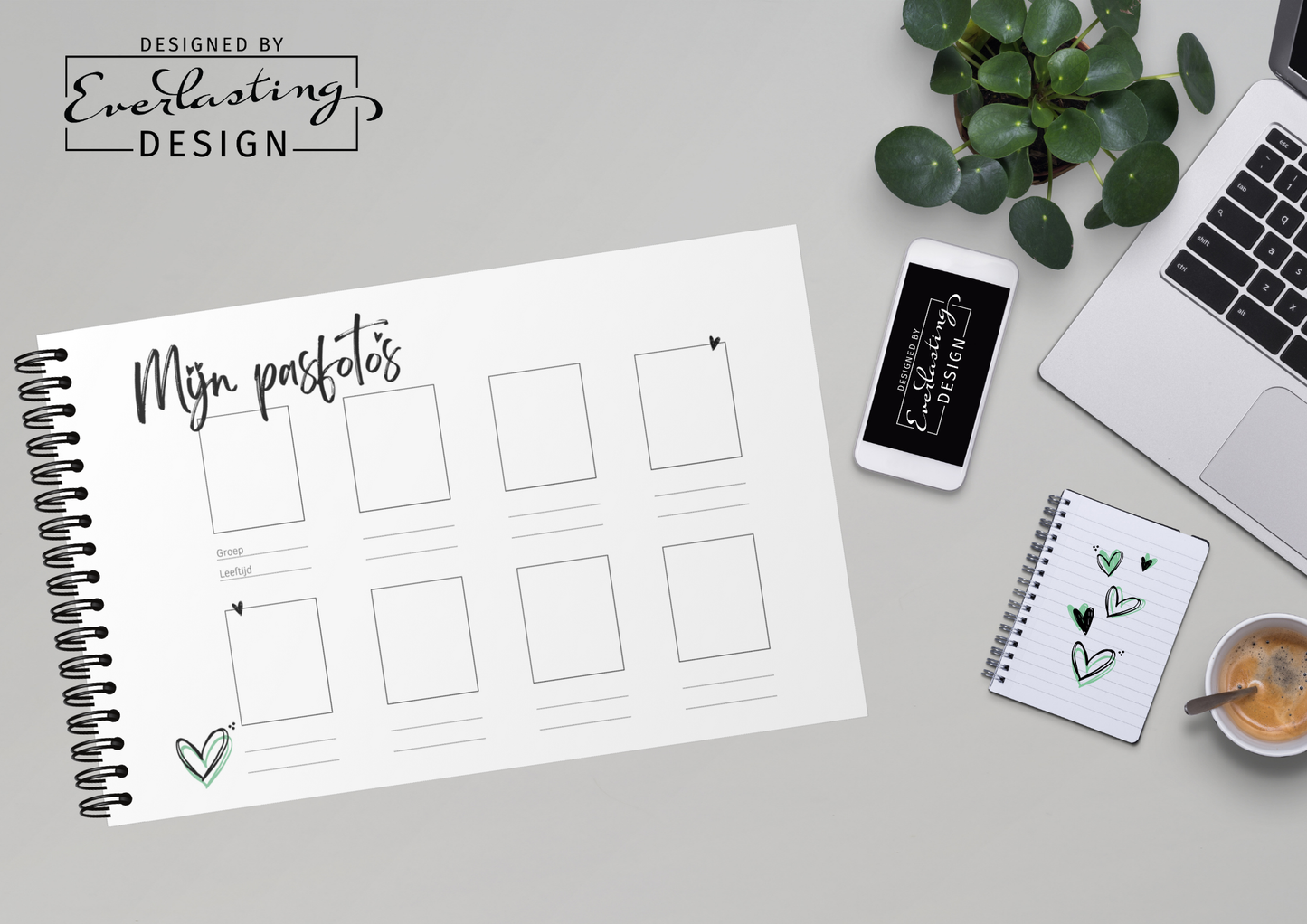 Schoolfotoboek Graffiti Hearts - A4 liggend - GEPERSONALISEERD