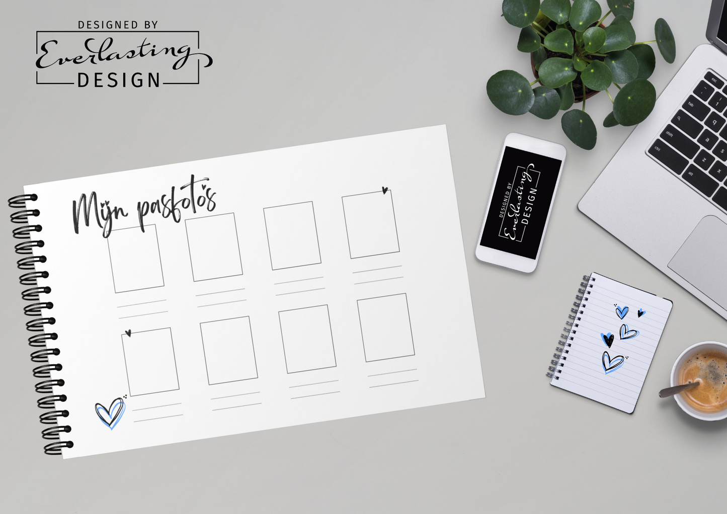 Schoolfotoboek Graffiti Hearts - A4 liggend