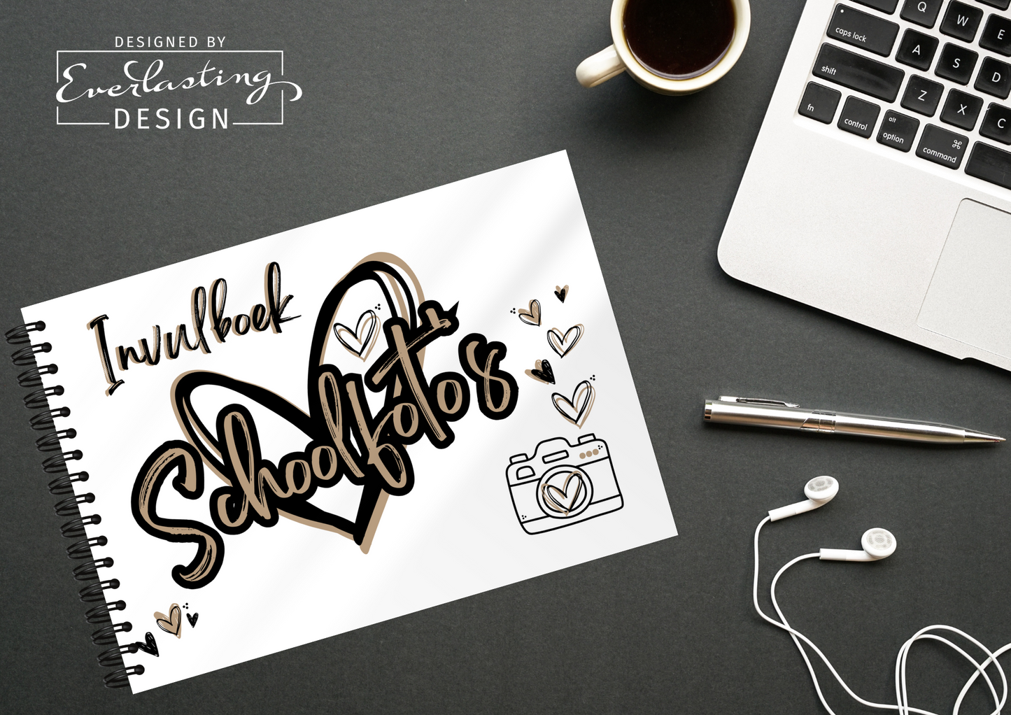 Schoolfotoboek Graffiti Hearts - A4 liggend