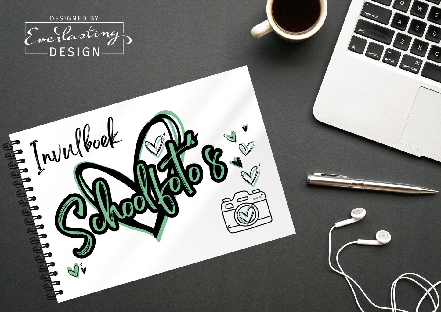 Schoolfotoboek Graffiti Hearts - A4 liggend