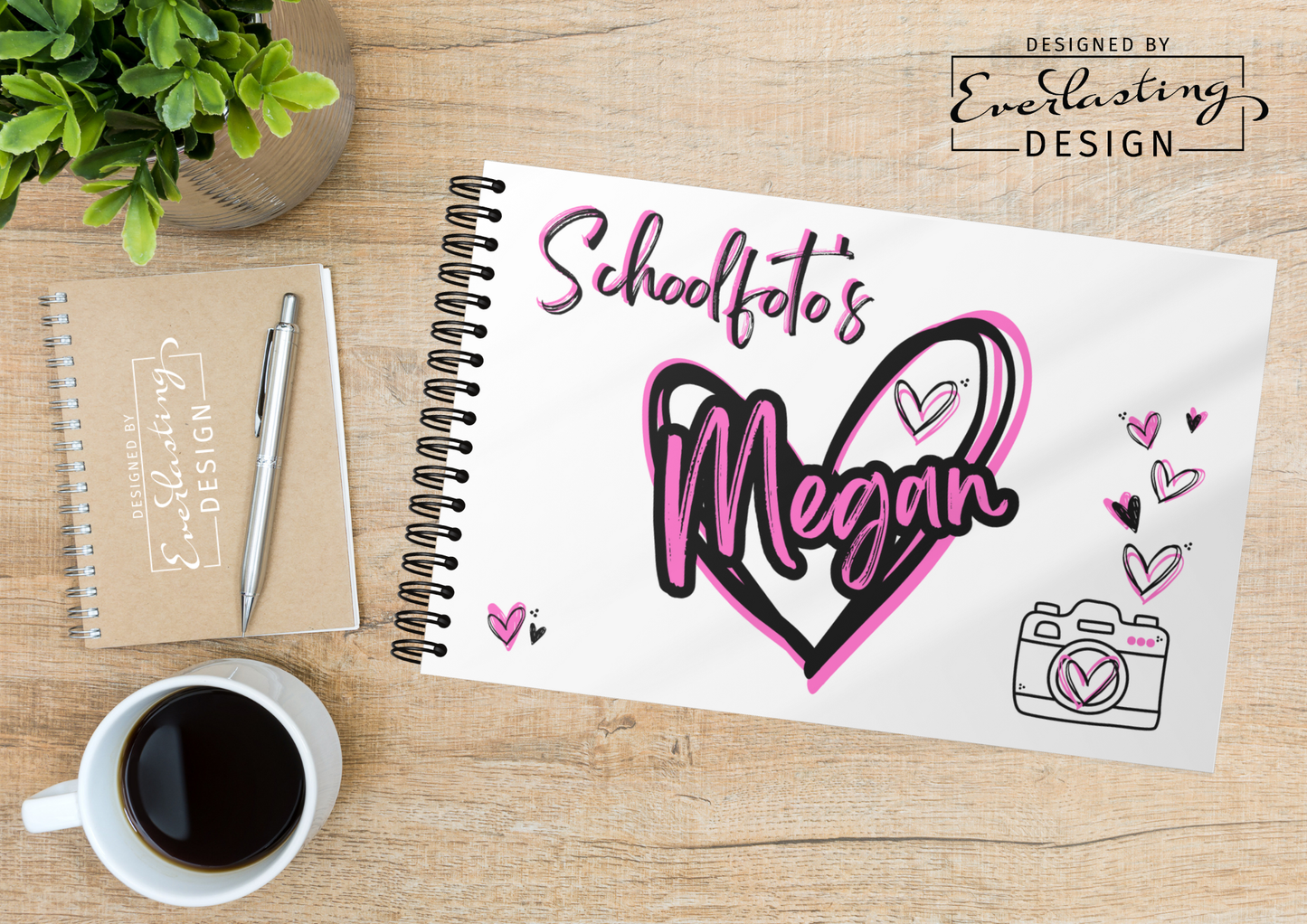 Schoolfotoboek Graffiti Hearts - A4 liggend - GEPERSONALISEERD