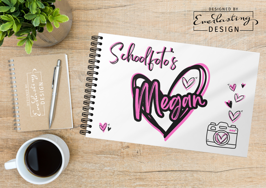 Schoolfotoboek Graffiti Hearts - A4 liggend - GEPERSONALISEERD